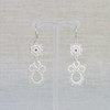Sapphire Silver Lace Petal Earrings