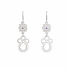 Sapphire Silver Lace Petal Earrings