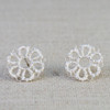Silver Lace 6-Petal Stud Earrings