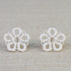 Silver Lace 5-Petal Stud Earrings