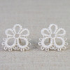 Silver Lace Daisy Stud Earrings