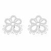 Silver Lace Daisy Stud Earrings