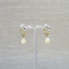 Yellow Gold Disc Drop Huggie Earrings