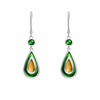 Green & Orange Enamel Drop Earrings