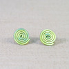 Lime Scribble Stud Earrings