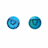 Small Teal Fold Stud Earrings