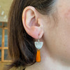 Silver & Orange Enamel Earrings