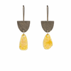Textured Silver & Peach Enamel Earrings