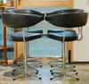 1980s Vintage Chrome & Vinyl Stools