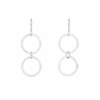 Silver Double Textured Circle Earrings