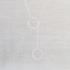 Silver Textured Circle Toggle Necklace
