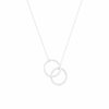 Silver Textured Circle Toggle Necklace