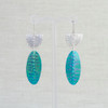 Silver & Green Engraved Titanium Earrings