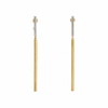 Silver & Gold Long Bar Earrings