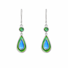 Green & Blue Enamel Drop Earrings
