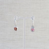 Pink Tourmaline Hoop Dangle Earrings