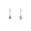 Pink Tourmaline Hoop Dangle Earrings
