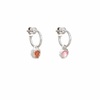 Pink Tourmaline Hoop Dangle Earrings