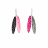 Black & Red Gumleaf Earrings