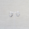 Silver Tapered Pillow Huggie Earrings