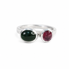 Tourmaline Garnet Twin Podium Ring