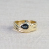 Blue Pear Sapphire Twist Ring