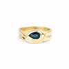 Blue Pear Sapphire Twist Ring
