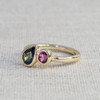 Pink and Blue Sapphire Duo Ring