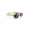 Pink and Blue Sapphire Duo Ring