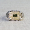 Silver, Gold & Emerald Terra Rectangle Ring