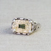 Silver, Gold & Emerald Terra Rectangle Ring