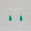 Green Glass Diamond Drop Earrings