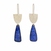 Silver & Navy Enamel Earrings