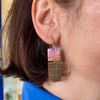 Textured Pink & Blue Titanium Earrings