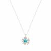 Silver Turquoise Flower Necklace