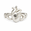 Diamond Anatomical Heart Claddagh Ring