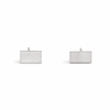 Silver Micro Rectangle Stud Earrings