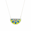 Blue & Green Enamel Semi-Circle Necklace