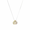 Gold & Silver Bird Flowers Charm Necklace