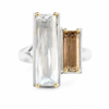 Tourmaline & Aquamarine Double  Arc Ring
