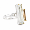 Tourmaline & Aquamarine Double  Arc Ring