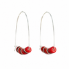 Red, White & Black Japanese Glass Earrings