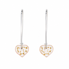 Pink Glass Heart Earrings