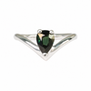 Teal Sapphire V Ring