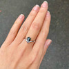 Teal Sapphire V Ring