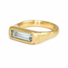 Aquamarine Floral Relic Signet Ring