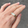 Aquamarine Floral Relic Signet Ring