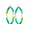 Large Green Titanium Hoop Earrings