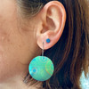 Medium Orbital Teal Super Shield Earrings