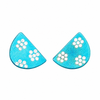 Teal Crescent Stud Earrings